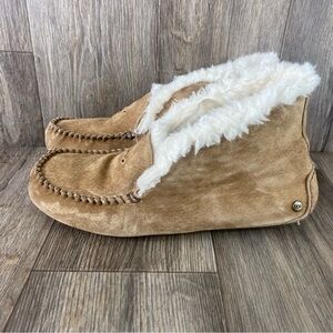 UGG Alena Brilliant Women’s 10 Chestnut Slippers Cozy Moccasin Suede  Warm